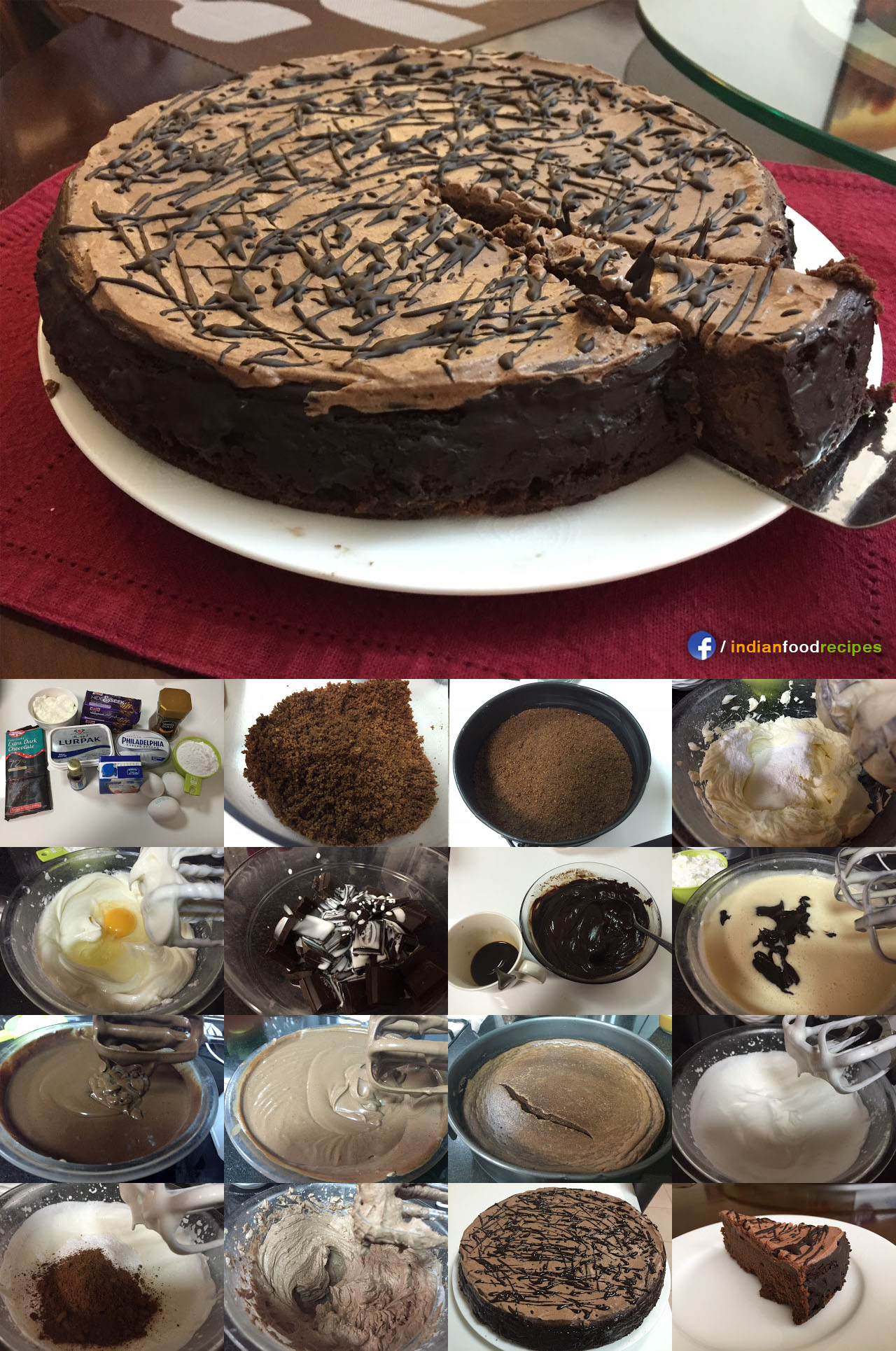 Chocolate Cheesecake (Baked) recipe step by step