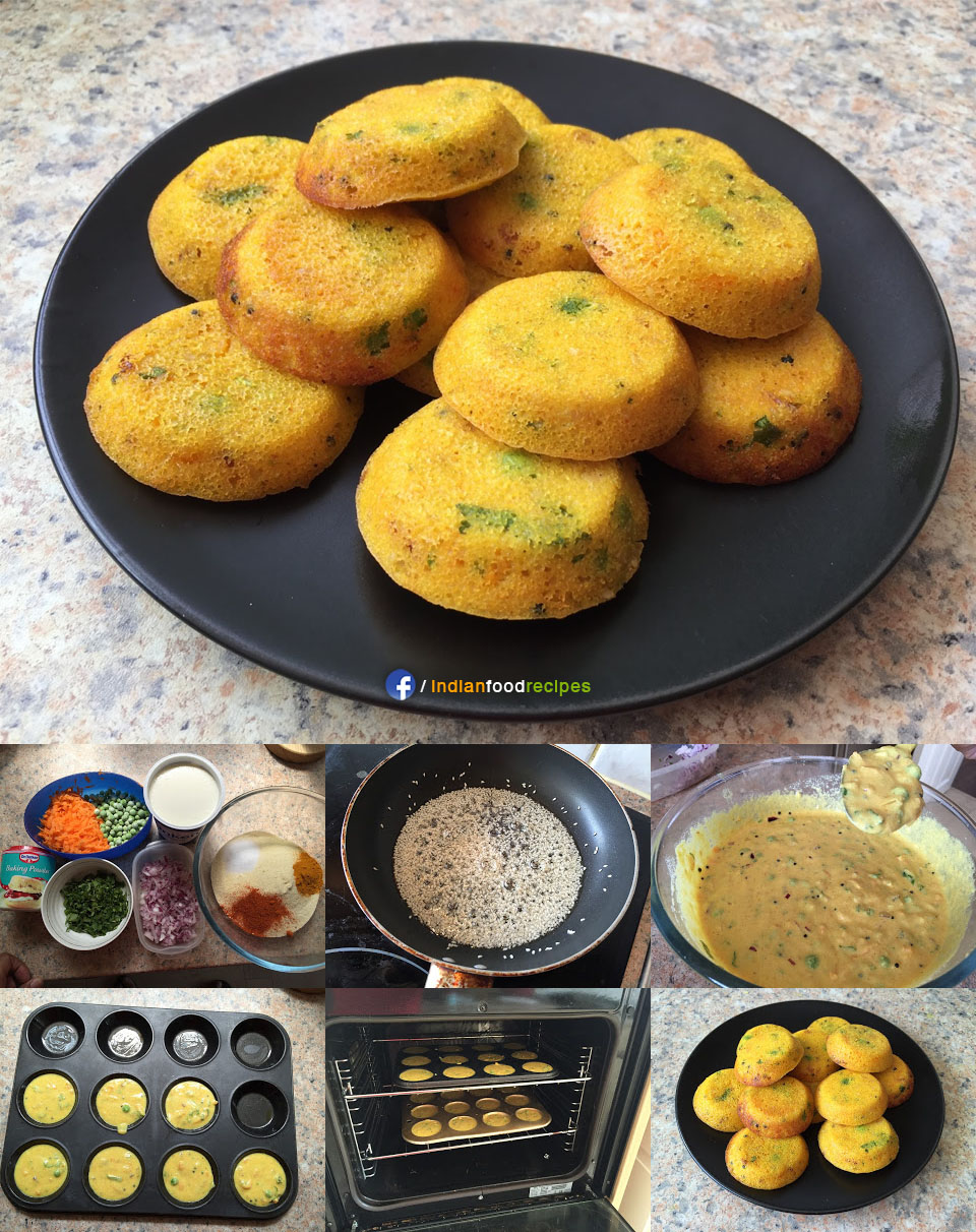 Savoury Rava Muffins recipe step by step