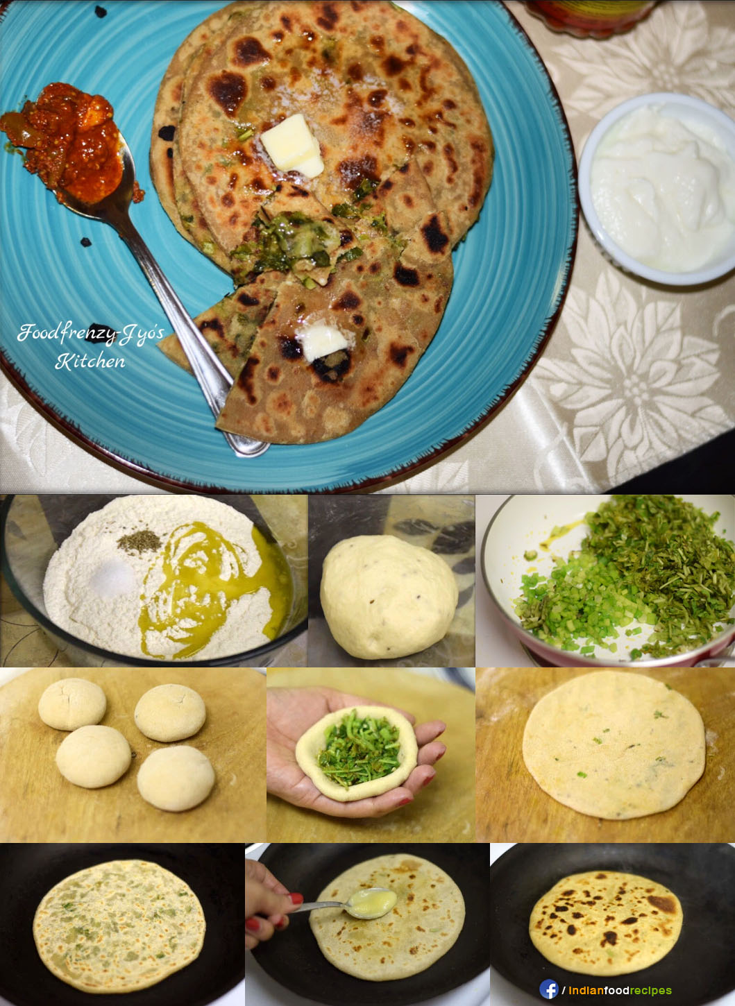Spring Onion and Methi Paratha recipe step by step