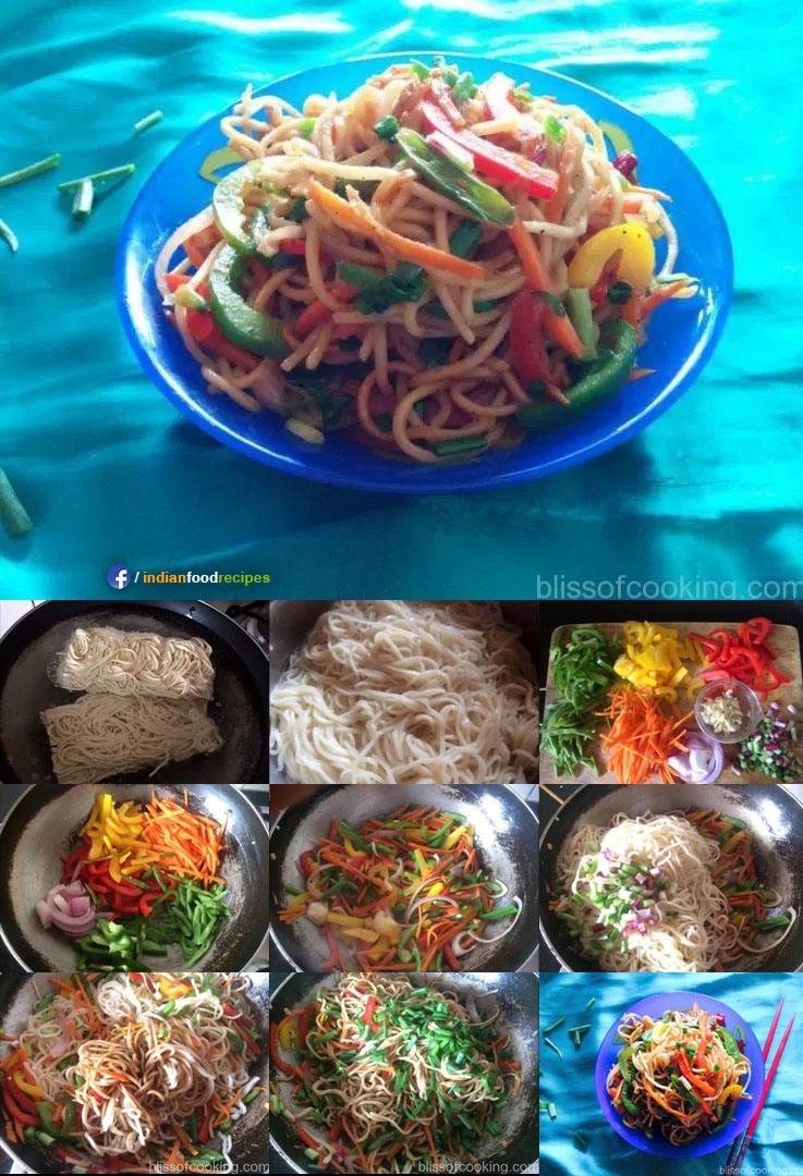Stir Fried Noodles with Peppers recipe step by step