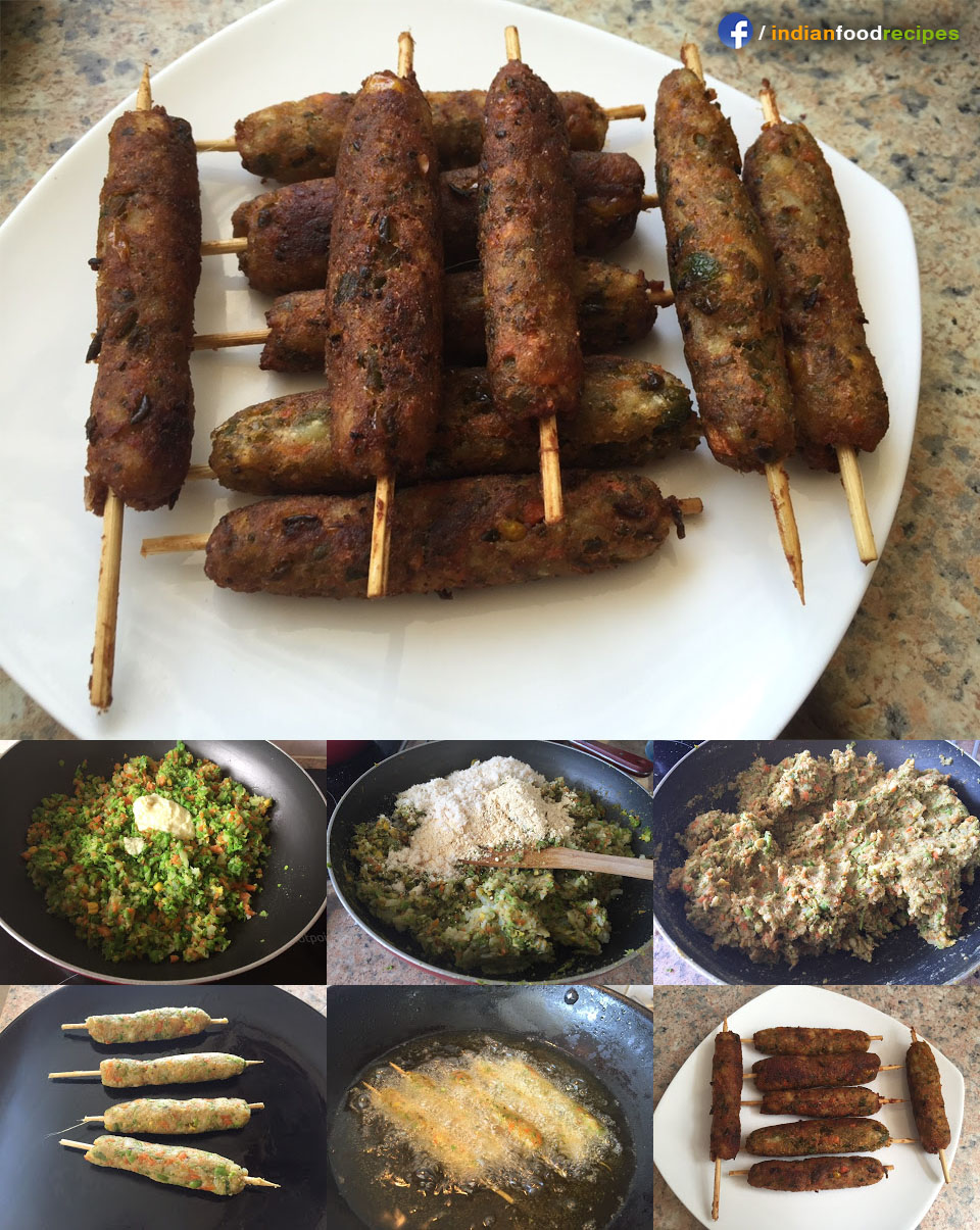 Vegetable Seekh Kabab recipe step by step
